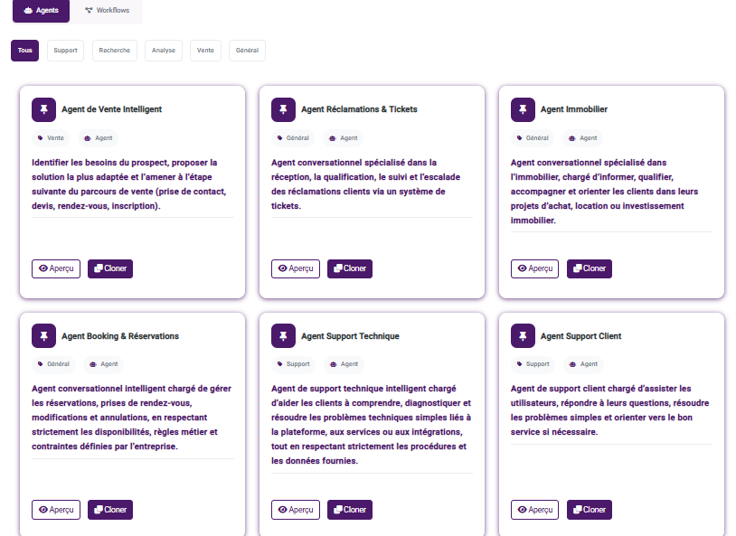 Agents IA personnalisables